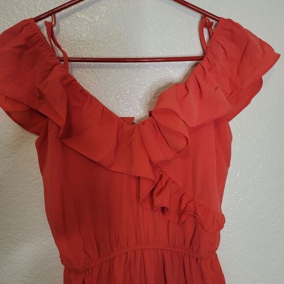 𝅺love..ady-ruffled Cold Shoulder Midi Dress -Size-S - Picture 6 of 8